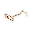 Love Shaped Silver Curved Nose Stud NSKB-325